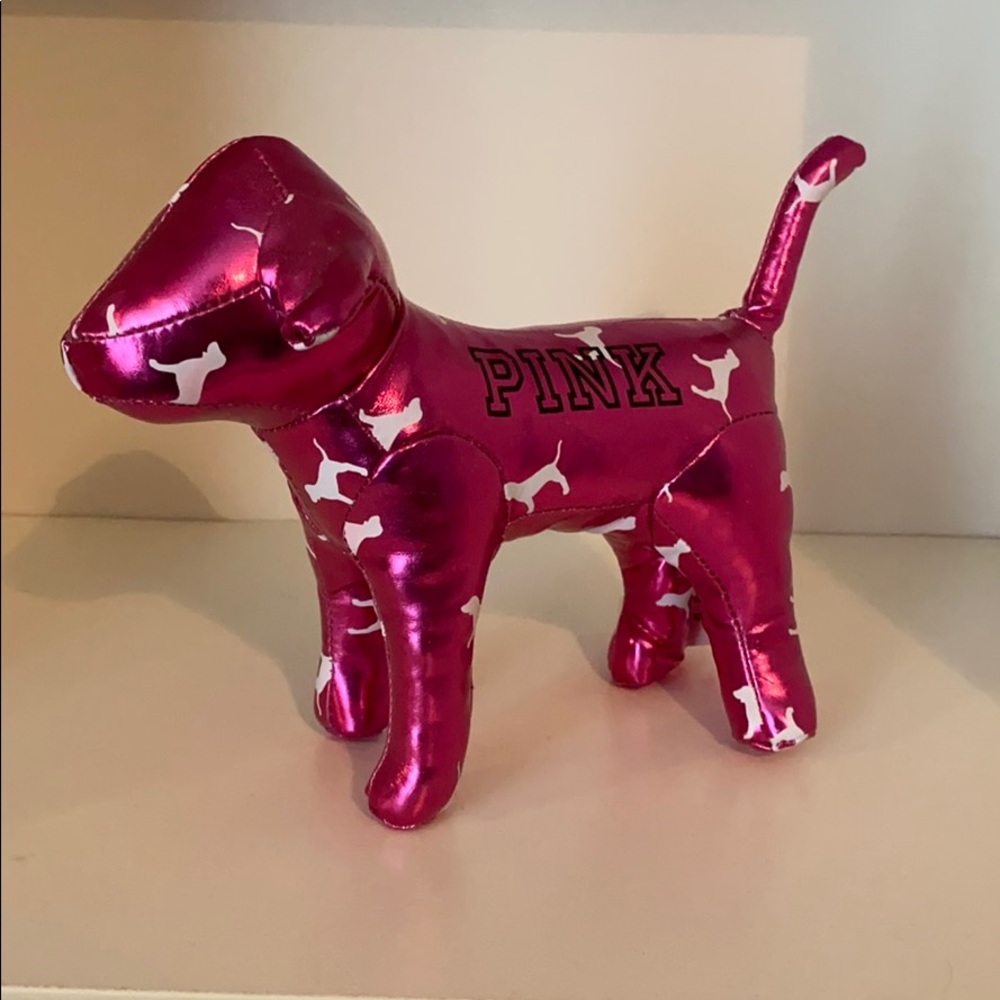 PINK stuffed dog statue